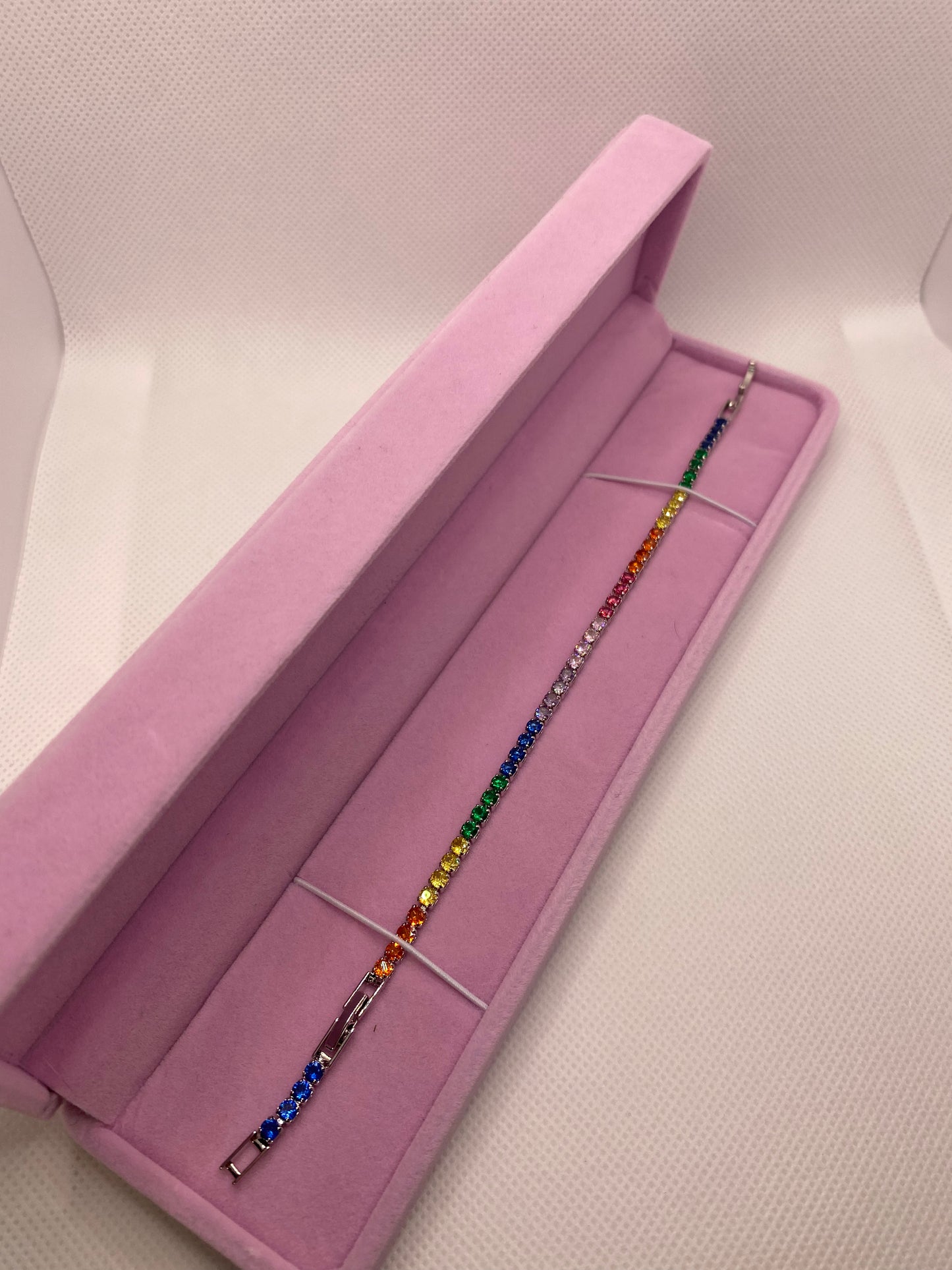 Rainbow Cz Tennis Bracelet