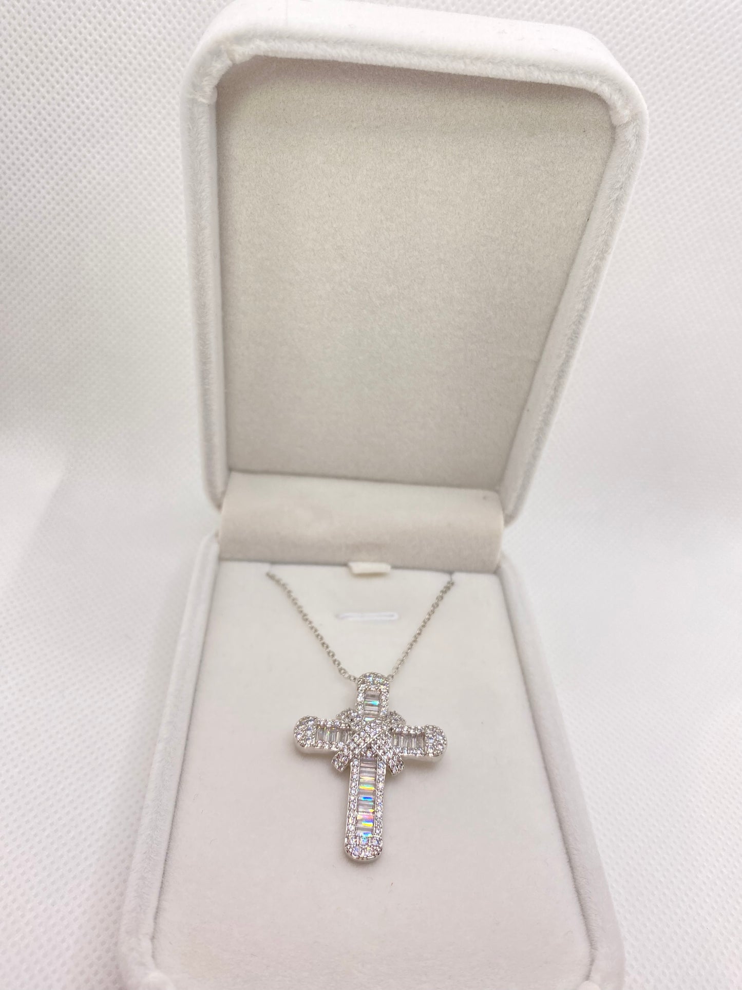 Large Eternity Cross Necklace