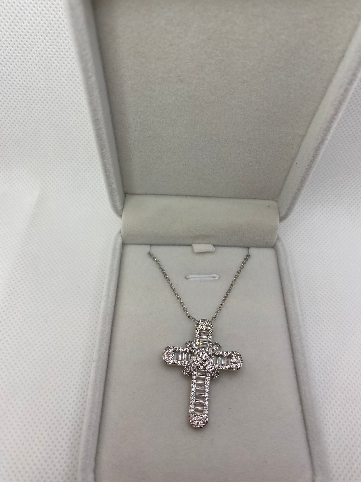 Large Eternity Cross Necklace