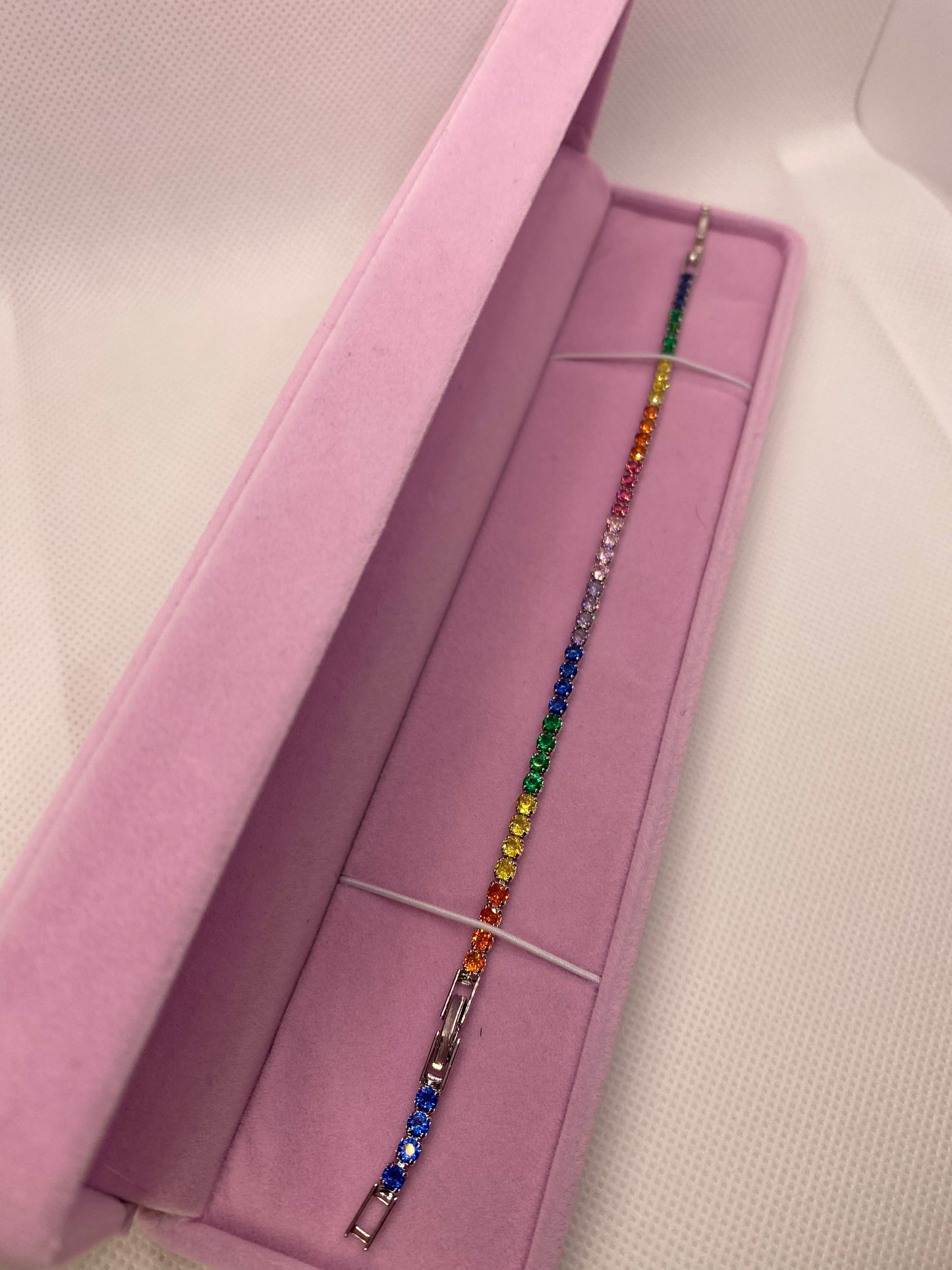 Rainbow Cz Tennis Bracelet