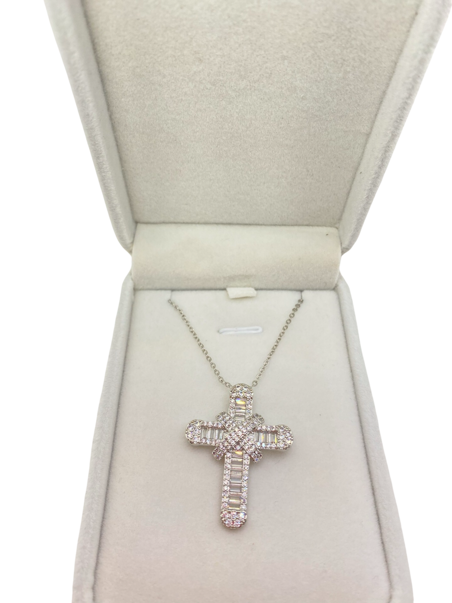 Large Eternity Cross Necklace